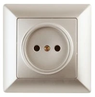 Розетка однофазная скрытого монтажа, в рамку без шторок шампань 16А 250В IP20 4-201-04 Intro Solo Б0053644