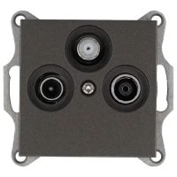 Розетка TV+FM+SAT9.5 мм проходная с накладкой, цвет Мокко Jasmart G6207Z