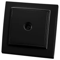 Розетка телевизионная, 75 Ом, 5-862МГц, Эрна, черный, Stekker STEKKER PST00-9008-03 39476