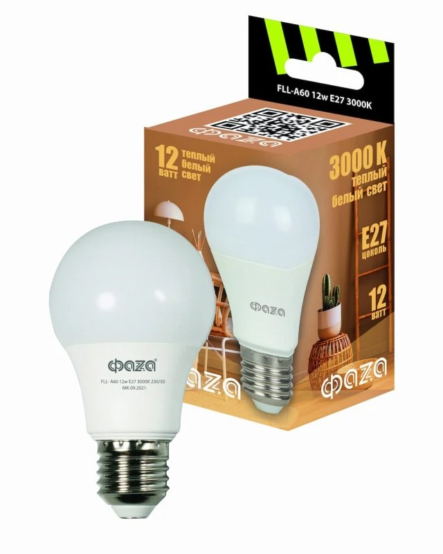 Лампа светодиодная LED 12Вт E27 3000K груша 230/50 ФАZА 5038325 Лампа светодиодная LED 12Вт E27 3000K груша 230/50 ФАZА 5038325