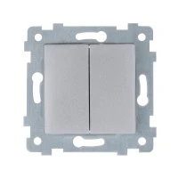 Мария Механизм выключателя двухклавишного скрытой установки С510-439  Алюминий Кунцево-Электро 110054