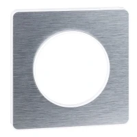 ODACE Рамка 1 пост глянцевая алюминий Schneider Electric S52P802J