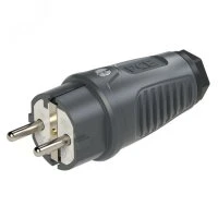 Вилка каб 16A/250V/2P+E/IP54 корпус темносерый, маркер черный PCE 0511-as 00-00027010