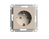 ATLASDESIGN РОЗЕТКА с заземлением со шторками, 16А, механизм, ПЕСОЧНЫЙ Systeme Electric ATN001245