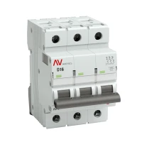 Выключатель автоматический AV-6 3P 16A (D) 6кА AVERES EKF mcb6-3-16D-av Выключатель автоматический AV-6 3P 16A (D) 6кА AVERES EKF mcb6-3-16D-av