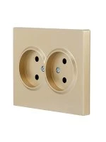 VESNA Розетка двойная б/з ПБТ золото Lezard 742-3600-128B