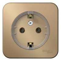 Розетка BLANCA наружная, с заземлением, без шторок, (компакт), с изолирующей пластиной 16А, 250В, титан Systeme Electric BLNRA110114