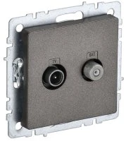 BRITE Розетка двойная TV+SAT РТВ/РСп12-БрТБ темная бронза IEK BR-AF20-O-K45