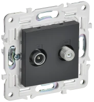 SKANDY Розетка двойная TV+SAT SK-A13T титан IEK SK-AF20-O-K48