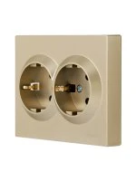 VESNA Розетка двойная с защитой от детей ПБТ золото Lezard 742-3600-178B