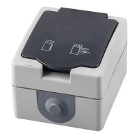 Розетка 1-местная с/з, 250В, 16А, серия Велена, серый/графит, STEKKER PST16-11-54 32755