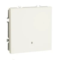 Выключатель 1-клавишный c индикатором (механизм), 250В, 10А, серия Эмили,белый фарфор soft touch STEKKER RSW10-5101-01 49863