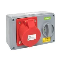 Розетка с блокировкой и выключателем 1425 3Р+РЕ+N 32А 380В IP44 EKF ps-1425-32-380