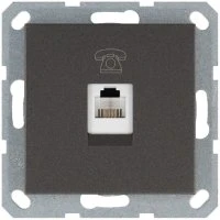 Телефонная розетка RJ11 с накладкой, цвет Мокко Jasmart G6101Z