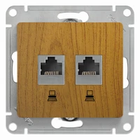 Розетка Glossa двойная компьютерная RJ45 + RJ45 кат.5E механизм дуб Systeme Electric GSL000585KK