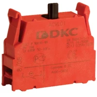 Блок контактный 1НО с клеммными зажимами под винт DKC ACVL02 Блок контактный 1НО с клеммными зажимами под винт DKC ACVL02