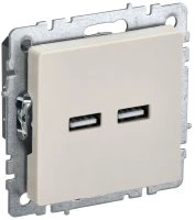 BRITE Розетка USB A+A 5В 3,1А РЮ10-1-БрКр бежевый IEK BR-U21-D31-K10