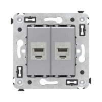 Avanti Компьютерная розетка RJ-45 без шторки в стену, кат.5e двойная экранированная,  Закаленная сталь DKC 4404764