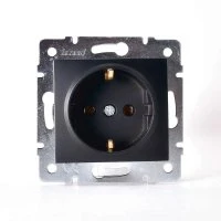 KARINA Розетка с/з ПБТ чёрный бархат (10шт/120шт) Lezard 707-4288-122B