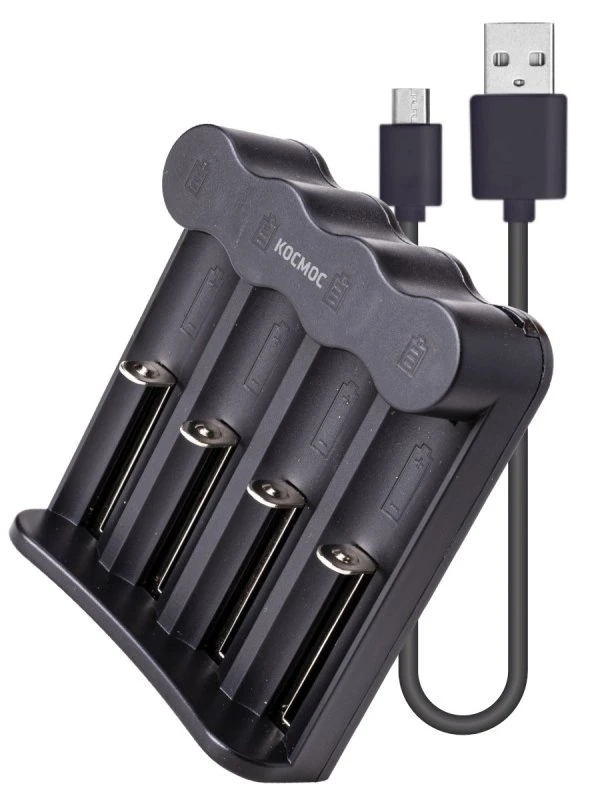 Зарядное устройство 1-4 16340,17335,18490,18650, 20700 питание от USB шнур. автомат., КОСМОС Космос KOC703USB Зарядное устройство 1-4 16340,17335,18490,18650, 20700 питание от USB шнур. автомат., КОСМОС Космос KOC703USB
