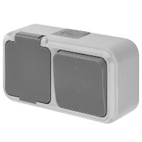 Беларусь Блок выключатель двухклавишный+розетка наружный IP54 2В-РЦ-655 (03) БелТИЗ 2В-РЦ-655(03) Блок 2В-РЦ-655(03)