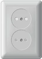 W59 Розетка двойная скрытая без заземления 16А шампань Systeme Electric RS16-254-48