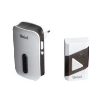 Звонок электронный 220В радиус действия 150 м, черный с белым  UDB-095W-R1T1-38S-BL/WH Uniel UL-00011368