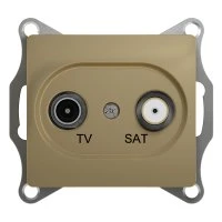 GLOSSA Розетка телевизионная TV-SAT одиночная в рамку 1дБ титан Systeme Electric GSL000497