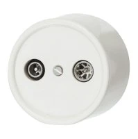 Розетка R/TV-SAT  оконечная, пластик, цвет Слоновая кость Bironi B1-305-211