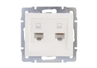 Розетка RAIN компьютерная двойная белая механизм Lezard 703-0288-141 Розетка RAIN компьютерная двойная белая механизм Lezard 703-0288-141