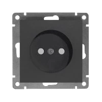 Розетка одноместная UNIVersal серия Афина б/з, з/ш, с/у, 16А, 220В, графит (еврослот), механизм A0047-Gr