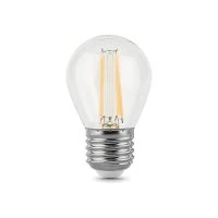 Лампа светодиодная филаментная LED 9 Вт 680 лм 2700К шар P45 теплый E27 AC 220В прозрачная колба Black Filament Gauss GAUSS 105802109