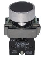 кнопка XB2-BА21 без подсветки черный 1НО ANDELI ADL10-052