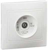 KVARTA Розетка 1-местная телевизионная проходная  РТВ11-КБ белый IEK KV-A10-P-K01