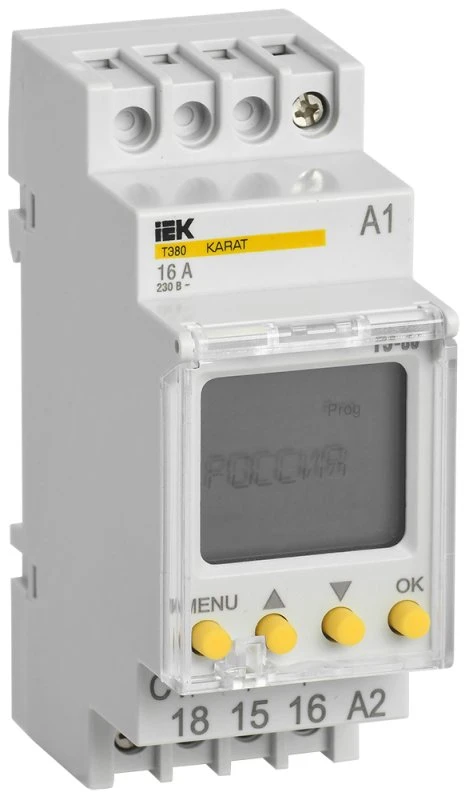 Таймер ТЭ80 цифровой 16А 230В на DIN-рейку KARAT IEK MTA10-16-080 Таймер ТЭ80 цифровой 16А 230В на DIN-рейку KARAT IEK MTA10-16-080