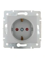 KARINA Розетка с защитой от детей керамика матовое серебро (10шт/120шт) Lezard 707-4388-124