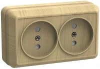 ОКТАВА Розетка двойная наружная сосна без крышки 10А IEK ERO20-K03-10-DC