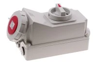 Розетка настенная с выключателем и механической блокировкой 32A/400V/3P+N+E/IP67 INPIN CA5608 00-00036001