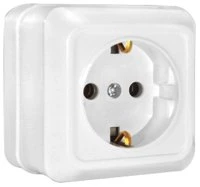 Розетка одноместная с заземлением, открытая установка ''UNIVERSAL'' FIT 84105