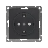 Розетка одноместная UNIVersal серия Афина с/з, з/ш, с/у, 16А, 220В, графит (еврослот), механизм A0049-Gr