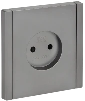 FORTE&PIANO Розетка 1-местная без заземления с защитными шторками винтовое крепление 10А FP517 сталь IEK FP-R13-10-K46