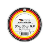 Изолента ПВХ KRANZ 0.13х15 мм, 20 м, белая 10шт Kranz KR-09-2601