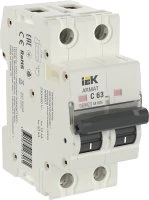 ARMAT Выключатель автоматический двухполюсный C 63А M10N IEK AR-M10N-2-C063