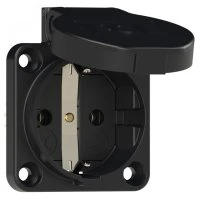 Розетка встраиваемая 16A/250V/1P+N+E/IP54 черная PCE 105-0s 00-00002581