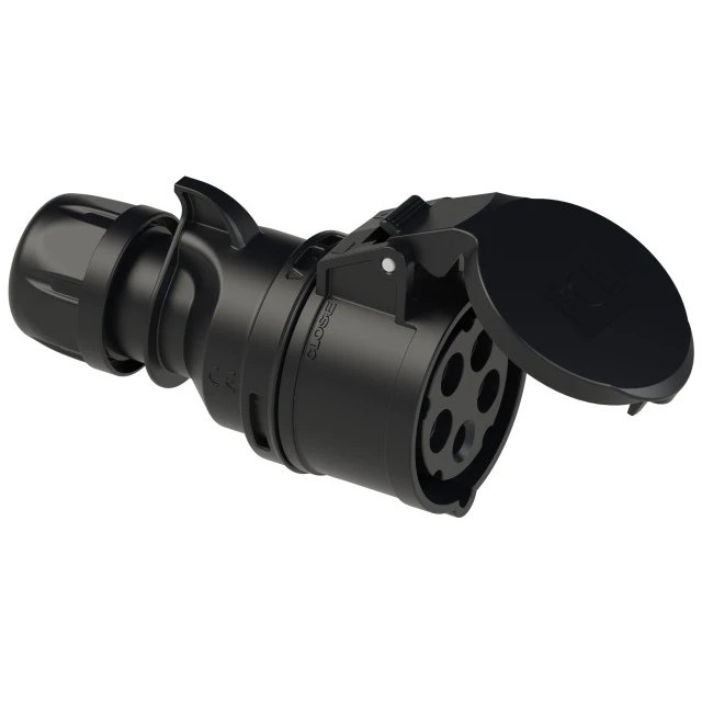 Розетка кабельная 32А/400V/3P+N+E/IP44, черная PCE 225-6x 00-00002648 Розетка кабельная 32А/400V/3P+N+E/IP44, черная PCE 225-6x 00-00002648