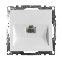 Розетка компьютерная 1-местная RJ-45, серия Катрин, белый, STEKKER GLS00-7107-01 39305