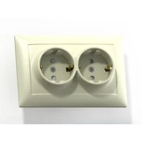 СЕЛЕНА Розетка с заземлением со шторками РС16-401 скрытая слоновая кость Кунцево-Электро 8152