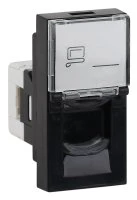 Розетка модульная компьютерная RJ-45 45х22,5мм черная RUVinil АДЛ 13-902-Ч