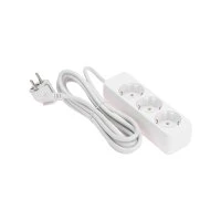 Удлинитель 3 гнезда, 3 м, 3х0,75 мм2, с/з, белый ProConnect 13-4209