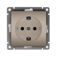 Розетка одноместная UNIVersal серия Афинас/з, с/у, 16А, 220В, шампань (еврослот), механизм A0028-Br